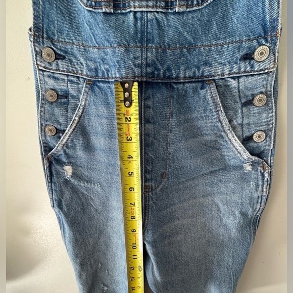 Abercrombie & Fitch Distressed Denim Overalls XXS - Picture 5 of 10